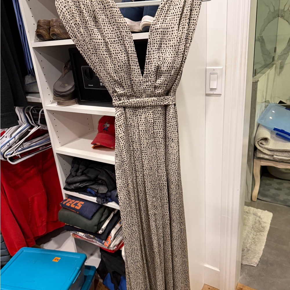 L’AGENCE Black and Cream Serita Maxi Dress